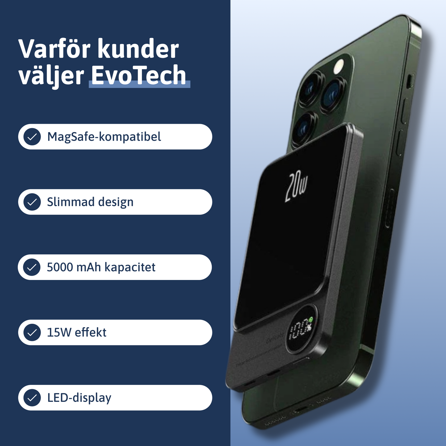 Magnetisk & Trådlös Powerbank